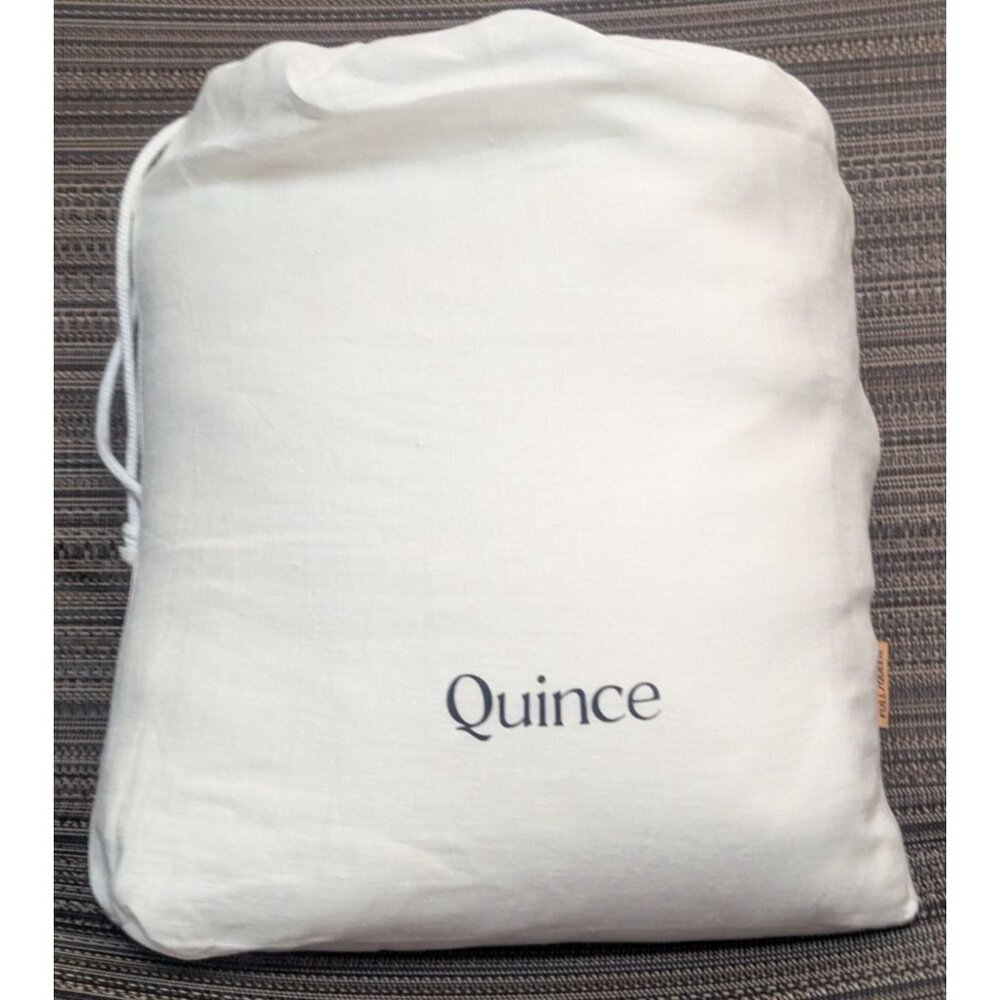 Quince European 100% Linen Duvet Cover 3PC Set Color Ivory Full/Queen -